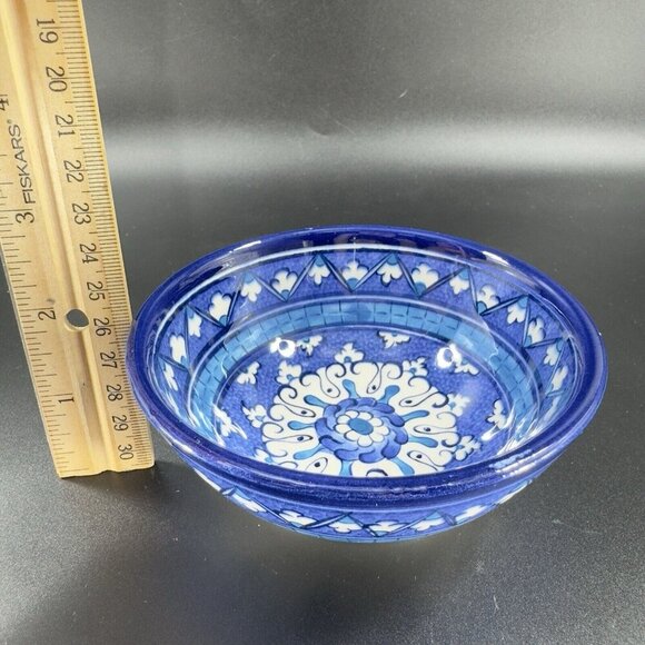 Vintage Turkish Hand Painted Round Dish Plate Bowl Hand Made Folk Art Bowl Dish - Picture 3 of 13